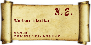 Márton Etelka névjegykártya